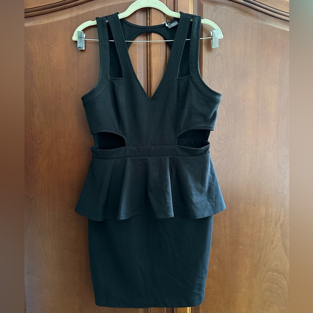 Sparkle & Fade black peplum dress